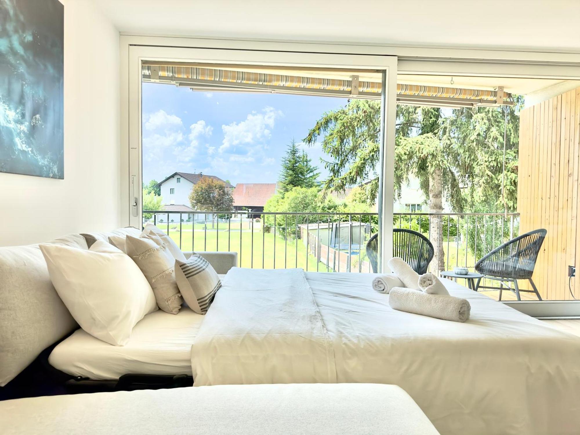 Flair Apartments Vorarlberg - Stilvolles Wohnen Nahe Bodensee & Alpen - Kueche, Balkon & Gratis Parkplatz เบรเกนซ์ ภายนอก รูปภาพ